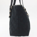 GUCCI GG Canvas Web Sherry Line Tote Bag Black Silver 137396 Auth 156253-4
