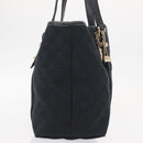 GUCCI GG Canvas Web Sherry Line Tote Bag Black Silver 137396 Auth 156253-5