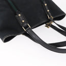 GUCCI GG Canvas Web Sherry Line Tote Bag Black Silver 137396 Auth 156253-6