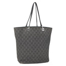 GUCCI GG Canvas Tote Bag Black Silver 31243 Auth 156254-1