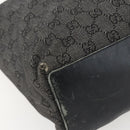 GUCCI GG Canvas Tote Bag Black Silver 31243 Auth 156254-11