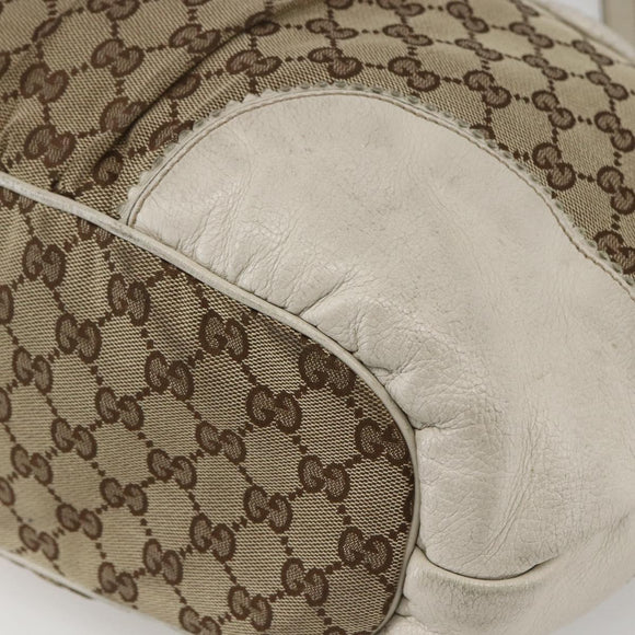 GUCCI GG Canvas Tote Bag Beige Gold 211954 Auth 156255