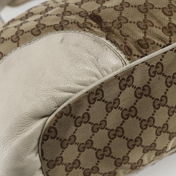 GUCCI GG Canvas Tote Bag Beige Gold 211954 Auth 156255