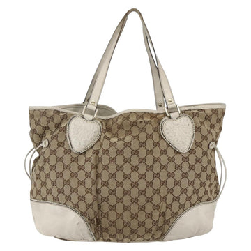 GUCCI GG Canvas Tote Bag Beige Gold 211954 Auth 156255 - 0