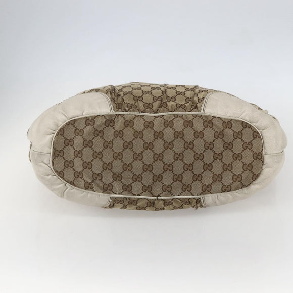 GUCCI GG Canvas Tote Bag Beige Gold 211954 Auth 156255