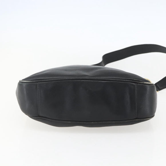 GUCCI Bamboo Hand Bag Leather 2way Black Gold 001 1633 Auth 156256