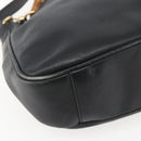 GUCCI Bamboo Hand Bag Leather 2way Black Gold 001 1633 Auth 156256-13