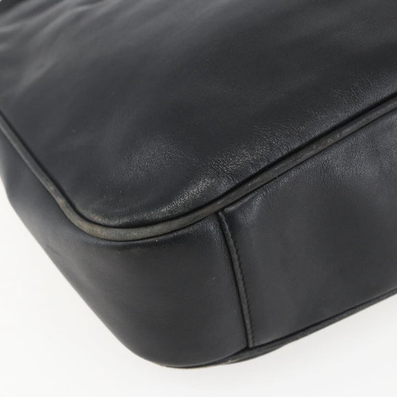 GUCCI Bamboo Hand Bag Leather 2way Black Gold 001 1633 Auth 156256