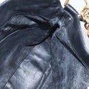 GUCCI Bamboo Hand Bag Leather 2way Black Gold 001 1633 Auth 156256-19