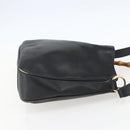 GUCCI Bamboo Hand Bag Leather 2way Black Gold 001 1633 Auth 156256-5