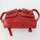 GUCCI Bamboo Backpack Leather Red Gold 003 2058 0016 Auth 156257-5