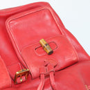 GUCCI Bamboo Backpack Leather Red Gold 003 2058 0016 Auth 156257-26