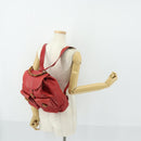 GUCCI Bamboo Backpack Leather Red Gold 003 2058 0016 Auth 156257-28