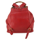 GUCCI Bamboo Backpack Leather Red Gold 003 2058 0016 Auth 156257-2