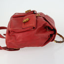 GUCCI Bamboo Backpack Leather Red Gold 003 2058 0016 Auth 156257-3