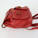 GUCCI Bamboo Backpack Leather Red Gold 003 2058 0016 Auth 156257-4