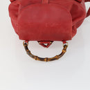 GUCCI Bamboo Backpack Leather Red Gold 003 2058 0016 Auth 156257-6