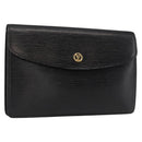 LOUIS VUITTON Epi Montaigne 23 Clutch Bag Black M52662 LV Auth 156258-1