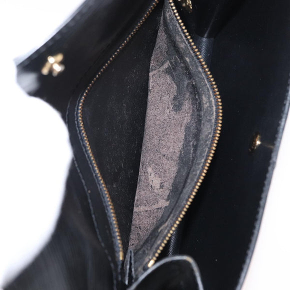 LOUIS VUITTON Epi Montaigne 23 Clutch Bag Black M52662 LV Auth 156258