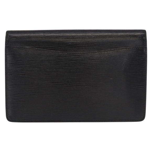 LOUIS VUITTON Epi Montaigne 23 Clutch Bag Black M52662 LV Auth 156258