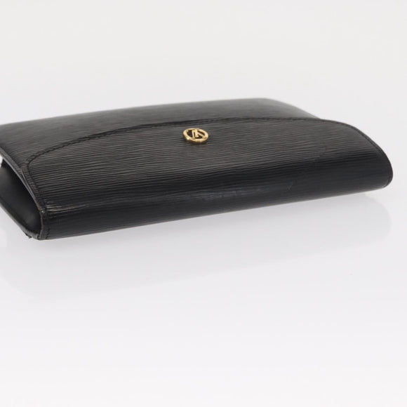 LOUIS VUITTON Epi Montaigne 23 Clutch Bag Black M52662 LV Auth 156258