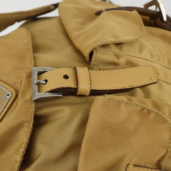 PRADA Backpack Nylon Brown Silver Auth 156266