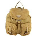 PRADA Backpack Nylon Brown Silver Auth 156266-13
