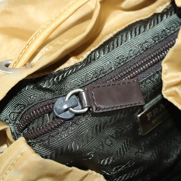 PRADA Backpack Nylon Brown Silver Auth 156266