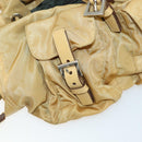 PRADA Backpack Nylon Brown Silver Auth 156266-27