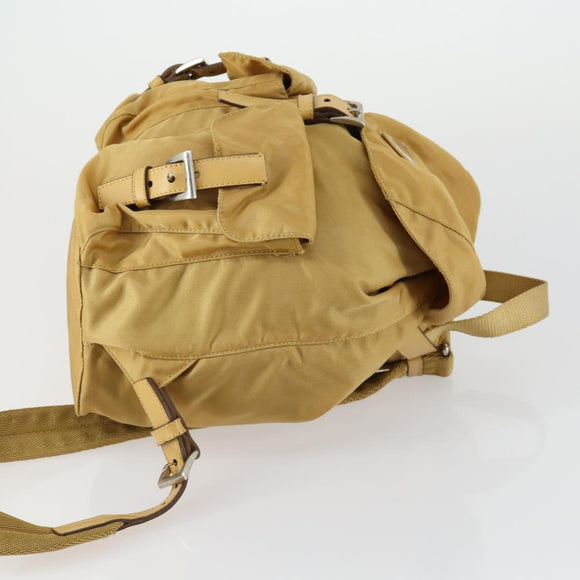 PRADA Backpack Nylon Brown Silver Auth 156266