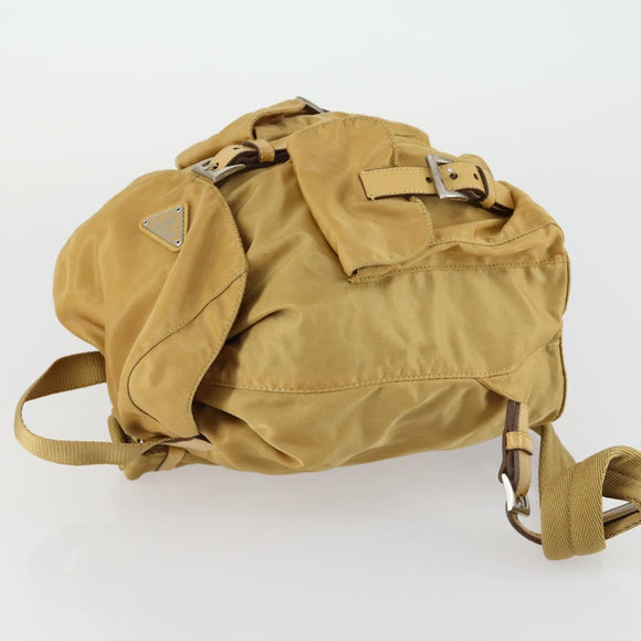 PRADA Backpack Nylon Brown Silver Auth 156266