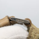 PRADA Shoulder Bag Nylon Beige Silver Auth 156267-10