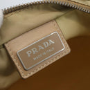 PRADA Shoulder Bag Nylon Beige Silver Auth 156267-19