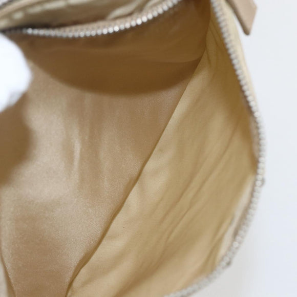 PRADA Shoulder Bag Nylon Beige Silver Auth 156267