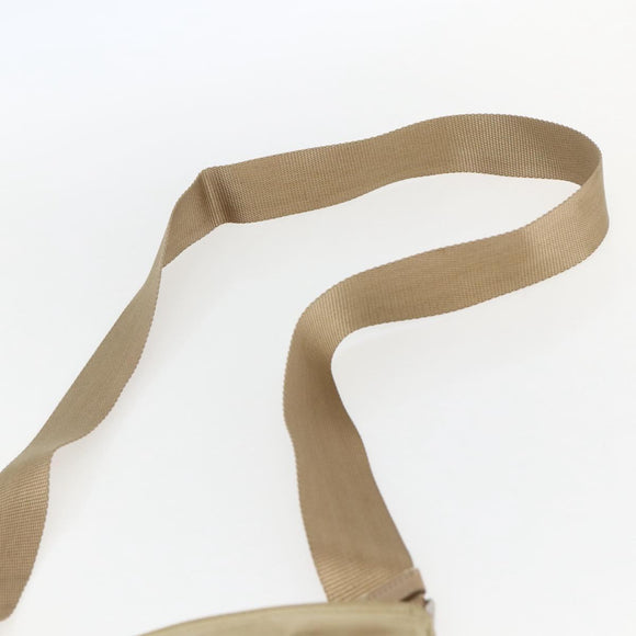 PRADA Shoulder Bag Nylon Beige Silver Auth 156267