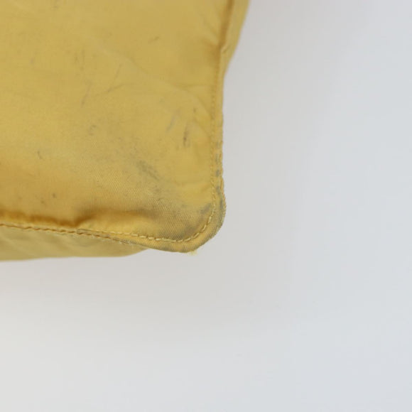 PRADA Shoulder Bag Nylon Yellow Silver Auth 156268