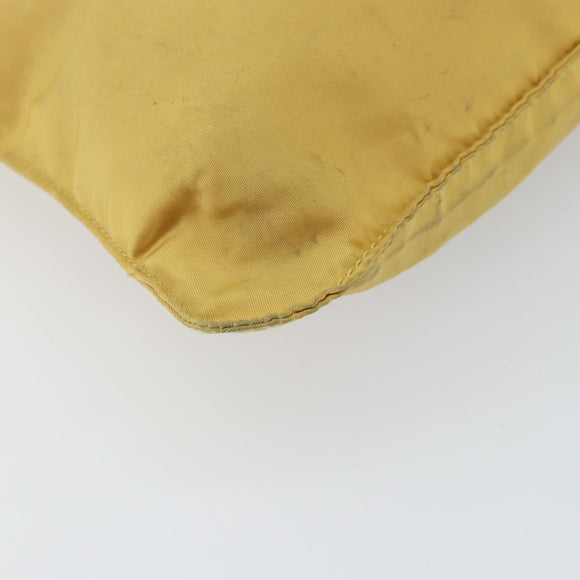 PRADA Shoulder Bag Nylon Yellow Silver Auth 156268