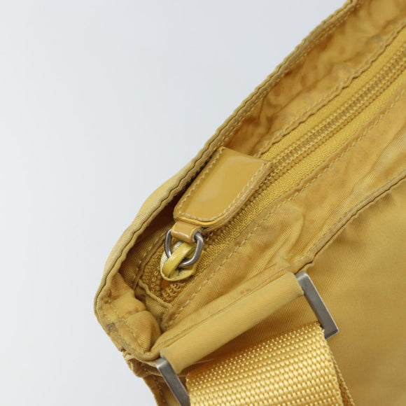 PRADA Shoulder Bag Nylon Yellow Silver Auth 156268