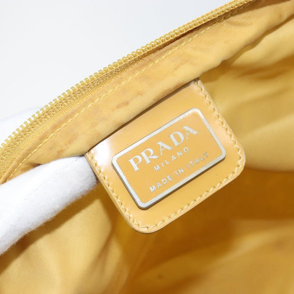 PRADA Shoulder Bag Nylon Yellow Silver Auth 156268