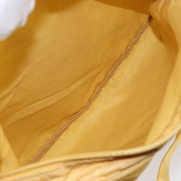 PRADA Shoulder Bag Nylon Yellow Silver Auth 156268