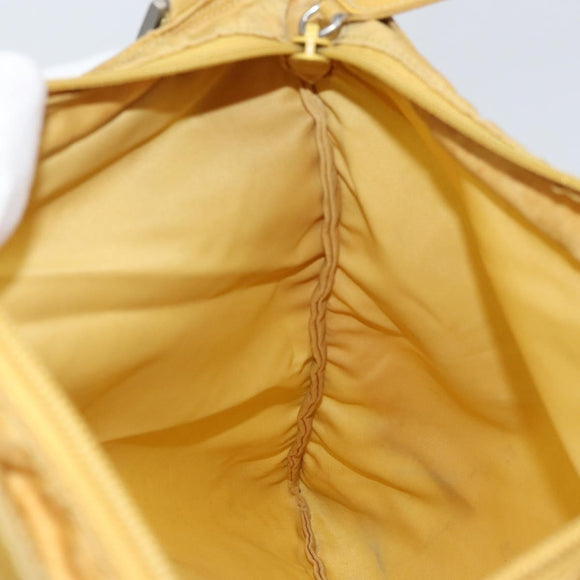 PRADA Shoulder Bag Nylon Yellow Silver Auth 156268