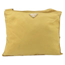 PRADA Shoulder Bag Nylon Yellow Silver Auth 156268-13