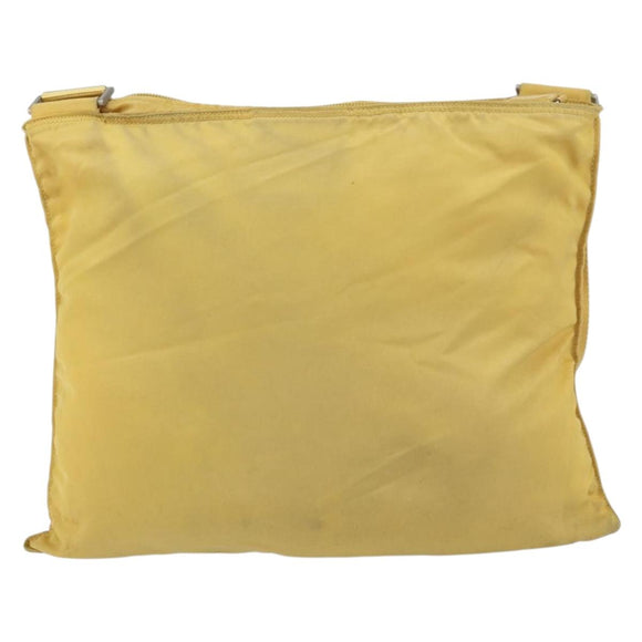 PRADA Shoulder Bag Nylon Yellow Silver Auth 156268