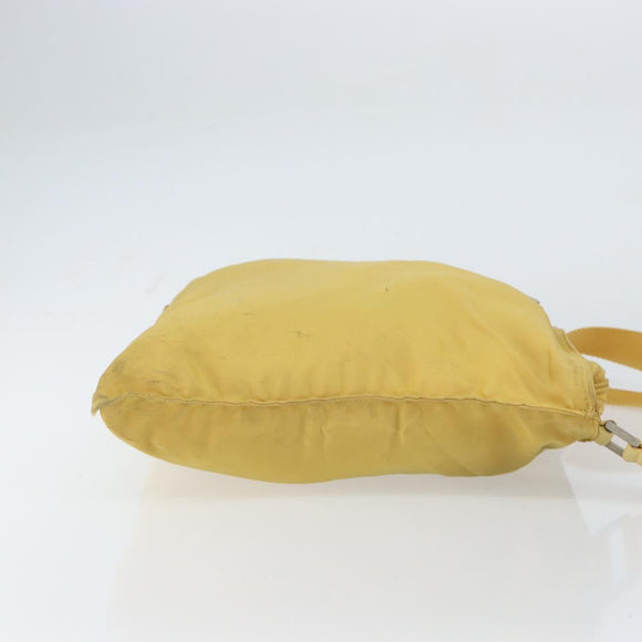 PRADA Shoulder Bag Nylon Yellow Silver Auth 156268