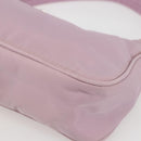 PRADA Handtasche Nylon Rosa Silber Auth 156269-9