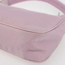 PRADA Handtasche Nylon Rosa Silber Auth 156269-15