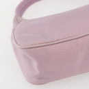 PRADA Handtasche Nylon Rosa Silber Auth 156269-16