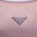 PRADA Handtasche Nylon Rosa Silber Auth 156269-17