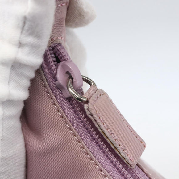 PRADA Handtasche Nylon Rosa Silber Auth 156269
