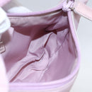 PRADA Handtasche Nylon Rosa Silber Auth 156269-19
